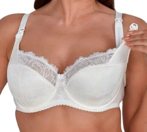 GAIA Nursing Underwire Bra EU/DE 80G UK 36F Padded Floral Ecru Kwik Klip - Picture 1 of 3