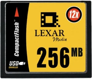 Vintage Lexar Media 256MB 12x CompactFlash Card - 12x Speed (CF256-12-360) - Picture 1 of 1