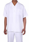 Men's summer 2-pc walking suit (short sleeve shirt and pants), Solid color #2954