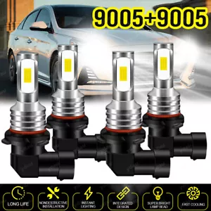 Paquete de bombillas de haz alto/bajo para Hyundai Sonata 2015-2019 - 4 piezas 6000K LED - Imagen 1 de 10