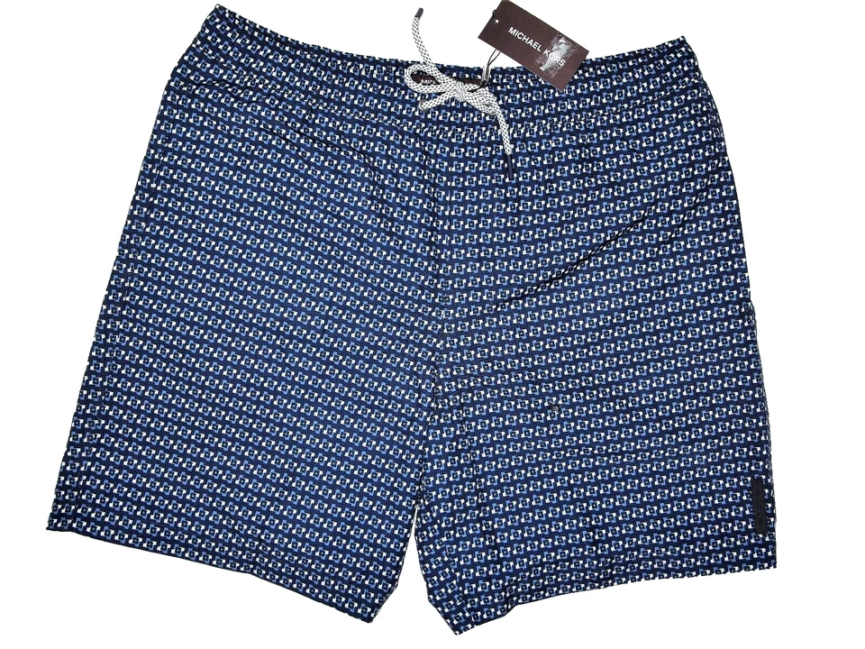 Michael Kors Men's Geometric Swim Trunks Midnight Size 2xl