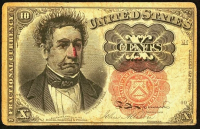 Satirical Note  10¢ Fifth Issue  Fr. 1265  William Meredith - Image 1 of 2