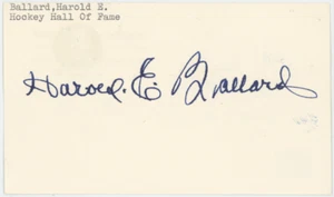 Tarjeta indexada firmada autografiada por Harold Ballard Toronto Maple Leafs AMCo certificado de autenticidad 24398 - Imagen 1 de 2