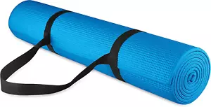 All Purpose 1/4-Inch High Density Anti-Tear Exercise Yoga Mat w/ Carrying Strap - Picture 1 of 4