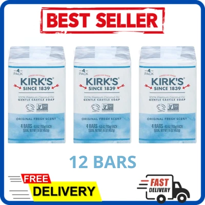 Jabón suave de Castilla con aceite de coco 100 % premium, aroma fresco original, 12 barras Foto 1 de 4