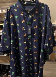 Polo Ralph Lauren SS marineblau/mehrfarbig Surfen Knopfleiste Hemd neu mit Etikett 5XLT - Bild 1 von 7