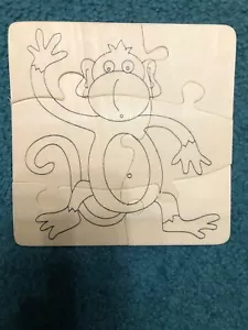 Wooden Monkey Puzzle For Coloring and Decorating - Picture 1 of 1