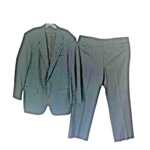 LORO PIANA Suit Mens 44L Bespoke Navy Blue Tasmanian Super 130's Flat Front - Picture 1 of 15
