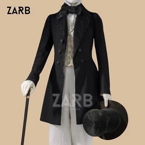 Hombre Negro Victoriano Levita Steampunk Gótico Formal Chaleco Disfraz - Imagen 1 de 5