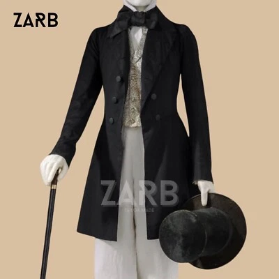 Men's Black Victorian Frock Coat Steampunk Gothic Formal Tailcoat Costume - Image 1 of 4