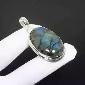 Labradorite Gemstone Pendant 925 Sterling Silver Handmade Beautiful Pendant SD23 - Picture 1 of 3