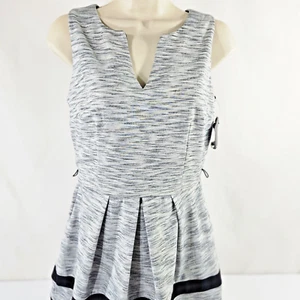 Abito donna IZ byer Y2K taglia 7 senza maniche grigio 32x33" cerniera morbido elasticizzato grigio nero - Foto 1 di 13