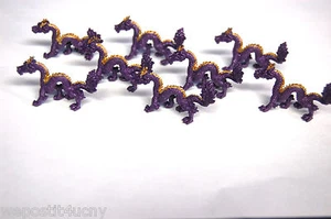 8 Mini Purple Chinese Dragons Mini Good Luck Dragons Safari Ltd Dragon Favors - Picture 1 of 2