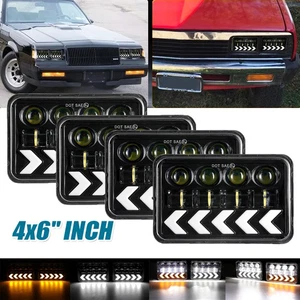 4pcs 4x6" LED Headlight Turn Signal DRL ProjectorFor Chevrolet Caprice 1977-1986 - Picture 1 of 12