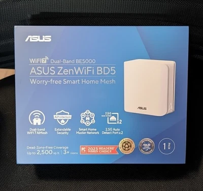 (NEW) ASUS ZenWiFi BE5000 Dual-Band WiFi 7 Mesh Router 2500 sq ft 1PK - Image 1 of 4