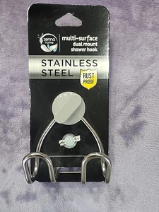 New Zenna Home Multi-Surface Dual Mount Stainless Steel & Rust Proof Shower Hook - Picture 1 of 9