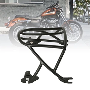 Black Iron Detachable Solo Luggage Rack For Harley Sportster 1200 883 2004-UP - Picture 1 of 7
