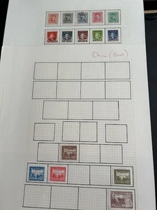 a248 China East 3 sides album page 27 stamps mixed condition - Foto 1 di 2