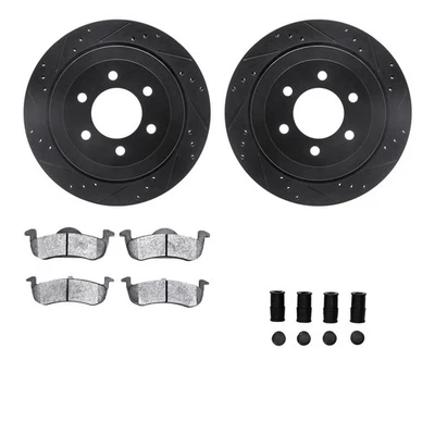 For Ford Expedition 10-17 Drilled & Slotted Rear Brake Kit w Optimum Pads Foto 1 de 3