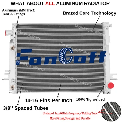 2 Rows Aluminum Radiator For 2013-2018 2017 Ram 2500 3500 4500 6.7L L6 Diesel US - Image 1 of 4
