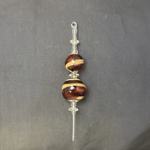 Ägyptischer mundgeblasener Glas Turm Träne Ornament Bernstein braun gold lila - Bild 1 von 4