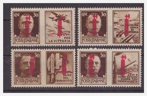 RSI 1944 - PROPAGANDA 30 C.  - TIR FLORENZ OBEN   ZWEI NEUE ABSCHNITTE ** - Bild 1 von 1