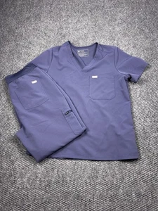 FIGS Medical Scrub Set Womens Large Blue Technical Collection Jogger Pants - Picture 1 of 11