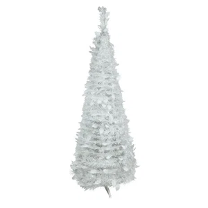 Northlight 4' White Tinsel Pop-Up Artificial Christmas Tree, Unlit - Picture 1 of 6