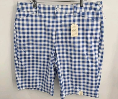 Pantalones Cortos St. John's Bay Para Mujer 16 Azul Guinga Bermudas Delgados Control Abdomen Nuevos Foto 1 de 4