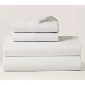 New Ralph Lauren Organic Cotton Lovan Jacquard White King Fitted Sheet $250 - Picture 1 of 4