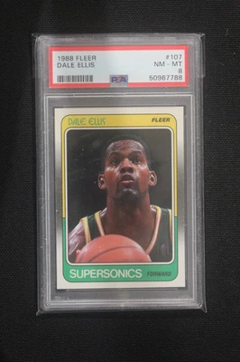Baloncesto Fleer 1988 Dale Ellis #107 PSA 8 casi nuevo-como nuevo Supersonics Foto 1 de 2