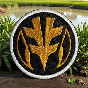 Power Ranger weiß Ranger Münze Logo gestickter Aufnäher 3,5" x 3,5" - 5" x 5" - Bild 1 von 7