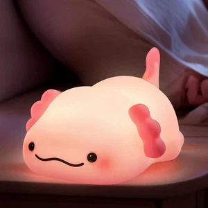 Axolotl Night Light Dimmable, Cute Squishy Animal Silicone Beside Lamp, Recha... - Foto 1 di 7