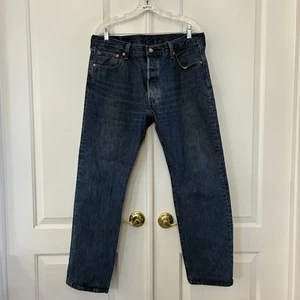 Jeans uomo Levis 501 Original Fit 35x30 (35x29,5) blu bottoni dritti Fly-0822 - Foto 1 di 15