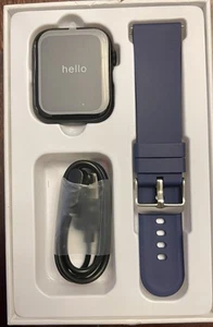 Sports Health Management Qx7 Heart Rate Pedometer Sleep Tracker Smart Watch Blue - Photo 1 sur 2