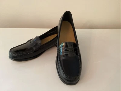 Bass Diana Weejuns Women’s Sz 9 Black Patent Leather Penny Loafers 4005-001 - Image 1 of 4