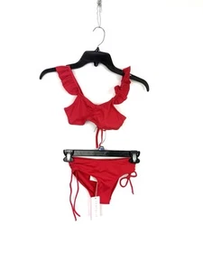 Seafolly Girl’s Red Two Piece Bikini Swimsuit Set Size 8 - Picture 1 of 2