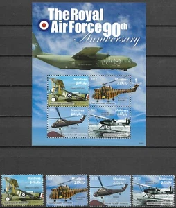 MALDIVES - 2008 MNH "90th Anniversary Of Royal Air Force" Souvenir Sheet & Set - Picture 1 of 1