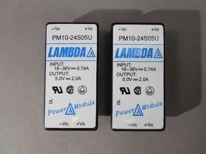 (2) Lambda PM10-24S05U Low Pro DC-DC Input 24 VDC Output 5 VDC Power Converters - Picture 1 of 5