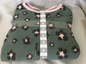New Carter's Kid Girls 1-Piece Green Leopard Fleece Footie Pajamas U pick - Picture 1 of 2