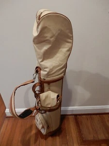 Rare Vintage Rextar Bridgestone Golf Bag Trimmed in Sewn Leather Stand Bag - Picture 1 of 24