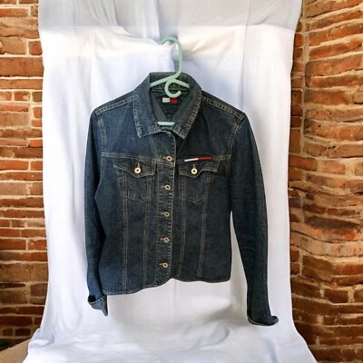 Tommy Hilfiger Denim Jacket Unisex Kids Size Large 97% Cotton 3% Spandex - Image 1 of 4