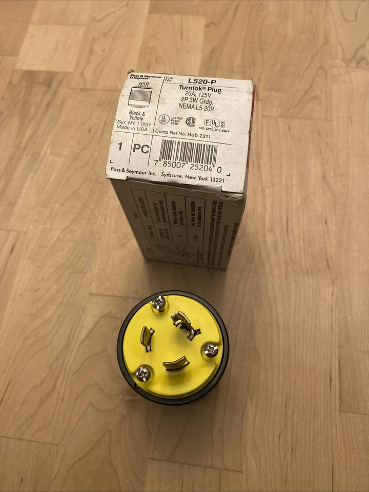Pass & Seymour L520P Turn Lock Plug 20a 125v