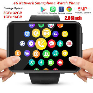 4G Smart Watch Pad 2.86 Inch Screen Android 7.1 WiFi 5MP Camera Smartwatch I8J8