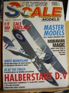 MODEL AIRCRAFT MAG FLYING SCALE MODELS DEC 2002 WHITE MONOPLANE PLAN HALBERSTADT - Bild 1 von 4