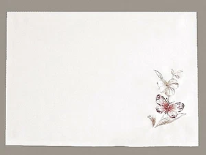 Tischläufer Stickerei Schmetterling 35cm x 50cm cremeweiß Platzdeckchen Vintage - Bild 1 von 1