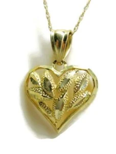 Collar Corazón Oro Amarillo 18" 10K Detallado 1,49 Gramos - Imagen 1 de 12