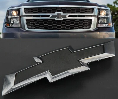 2015-2020 Chevrolet Tahoe Suburban Black Front Grille Bowtie Emblems 84722856 - Image 1 of 4