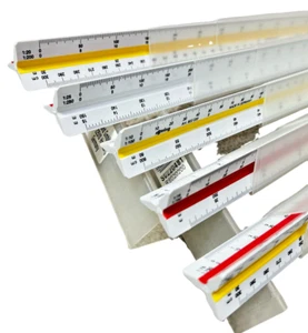 54 Pcs Sanford Hamburg Triangular Reduction Scale Architect, Made in Germany - Picture 1 of 6