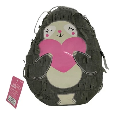 Mini Pinata Heart Sloth 4.75" L x 6" H Centerpiece Holds up to 12.8 oz of Candy - Image 1 of 4